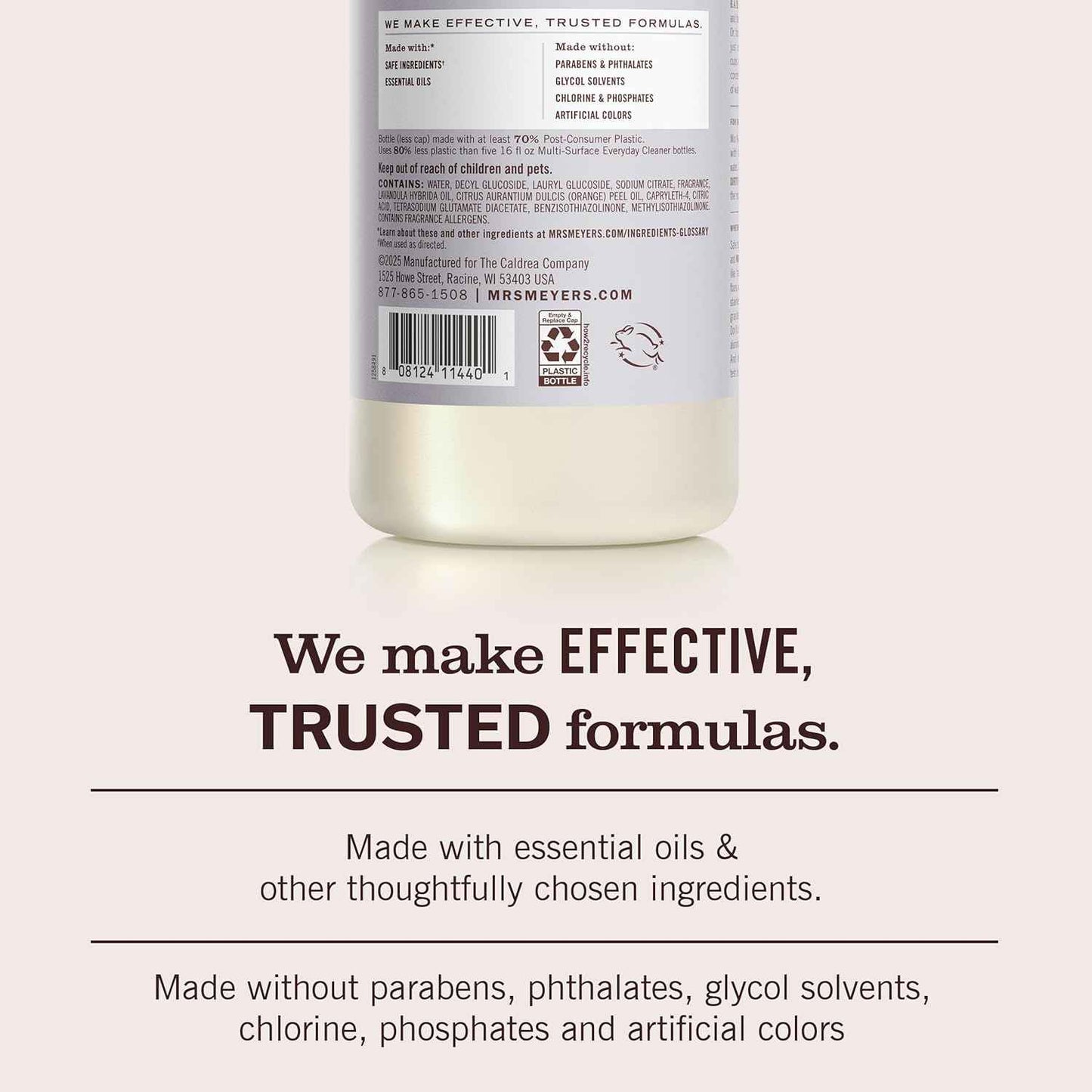 MRS. MEYER'S CLEAN DAY Multi-Surface Cleaner Concentrate, Use to Clean Floors, Tile, Counters, Lavender, 32 fl. oz