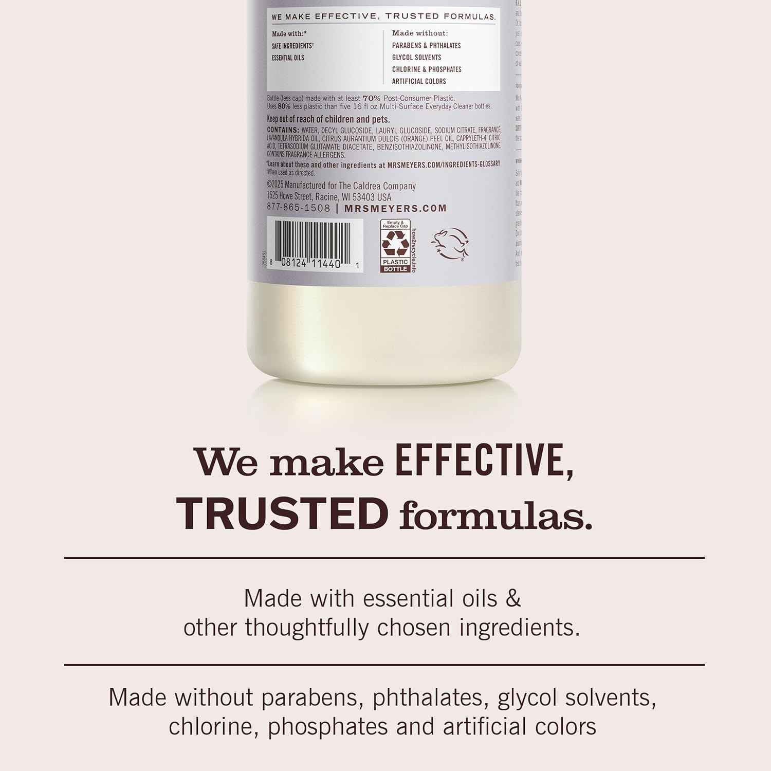 MRS. MEYER'S CLEAN DAY Multi-Surface Cleaner Concentrate, Use to Clean Floors, Tile, Counters, Lavender, 32 fl. oz