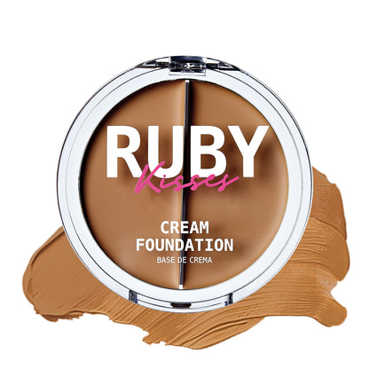 Ruby Kisses 3D Face Creator Cream Foundation &amp;amp; Concealer, 12 Hours Long Lasting, Medium to Full Coverage, Non-Greasy, Ideal for Makeup &amp;amp; Contour Palette (Level 8)