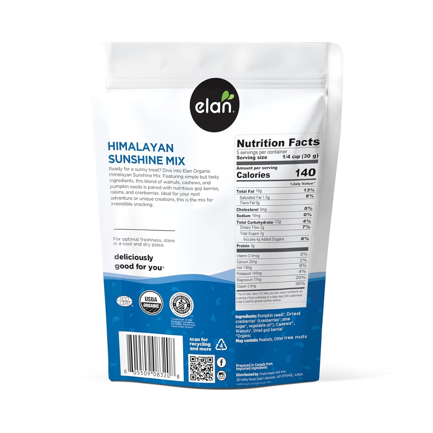 Elan_Organic_Himalayan_Sunshine_Mix,_5.3_oz,_Non-GMO,_Vegan,_Gluten-Free,_Kosher,_Dried_Fruits_(Dried_Cranberries,_Dried_Goji_Berries),_Nuts_(Cashews,_Walnuts),_Pumpkin_Seeds