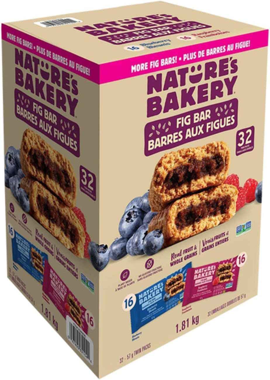 Nature's Bakery Whole Wheat Fig Bars, Real Fruit, Vegan, Non-GMO, Snack bar