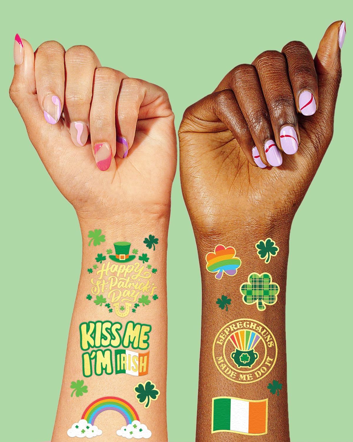xo,_Fetti_St_Patricks_Day_Decorations_Tattoos_-_50_styles_|_Shamrock_Supplies,_Kiss_Me_I'm_Irish_Party,_Leprechauns