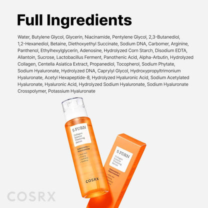 COSRX 5 PDRN Collagen Intense Vitalizing Serum - Korean Serum for Skin Firming & Glowing with Salmon DNA, Centella PDRN & Collagen, Mothers day gifts, Korean Skin Care (3.38 fl.oz.)