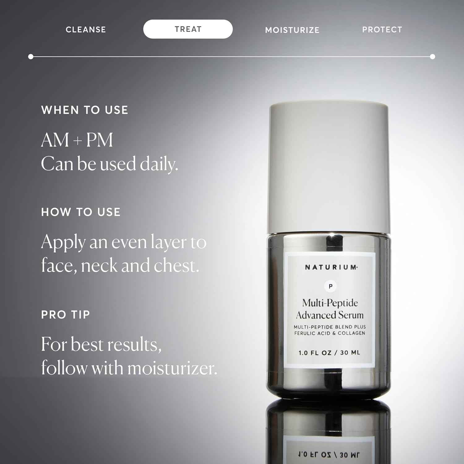 Naturium Multi-Peptide Advanced Serum, Firming & Smoothing Face Serum for Fine Lines & Wrinkles with Advanced Multi-Peptide Blend