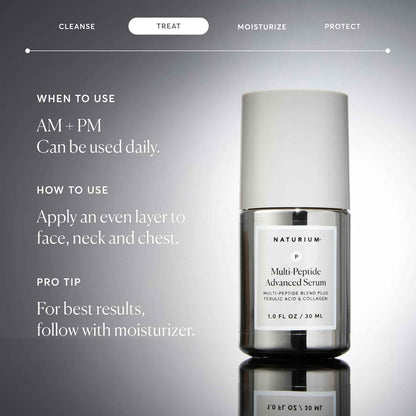 Naturium Multi-Peptide Advanced Serum, Firming & Smoothing Face Serum for Fine Lines & Wrinkles with Advanced Multi-Peptide Blend