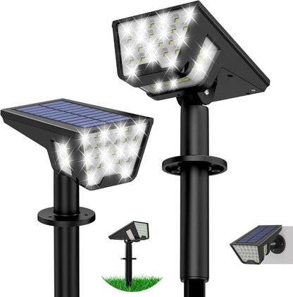 Solar_Spot_Lights_Outdoor_IP65_Waterproof,_53_LEDs_Solar_Powered_Garden_Yard_Lights_Outdoor_3_Modes_Landscape_Spotlight_Wall_Light_with_Auto_On/Off_for_Driveway_Porch_2_Pack_(Cool_White)