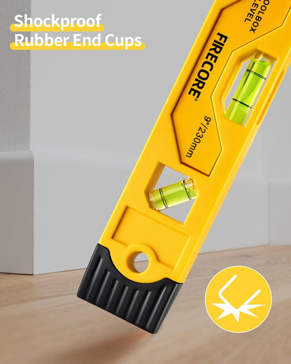 Torpedo_Level_Magnetic,_Firecore_9_Inch_Shockproof_Small_Leveler_Tool_with_3_Bubble_Spirit_Level_45_90_180_Degree,_Construction_Levelers_for_Hanging_Pictures_Install_Shelf_Home_Renovation