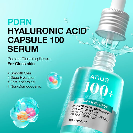Anua_PDRN_Hyaluronic_Acid_Capsule_100_Serum,_Radiant_Face_Serum,_Salmon_DNA,_Hyaluronic_Acid,_Hydration,_Moisture_Plumping_Effect,_Lightweight,_Glass_Skin,_Korean_Skincare,_1.01_fl._oz