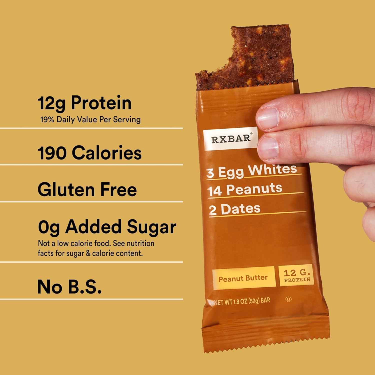 RXBAR Protein Bars, 12g Protein, Gluten Free Snacks, Snack Bars, Peanut Butter