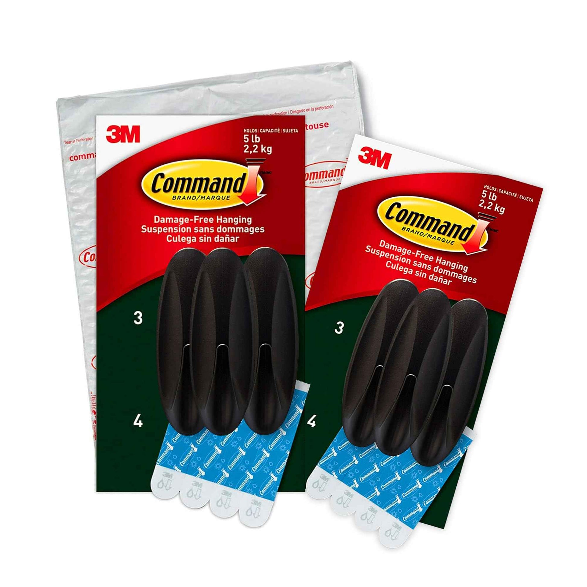 Command Outdoor Large Bronze Hooks, Holds 5 lb, Damage-Free, Weather Resistant for Hanging Decor