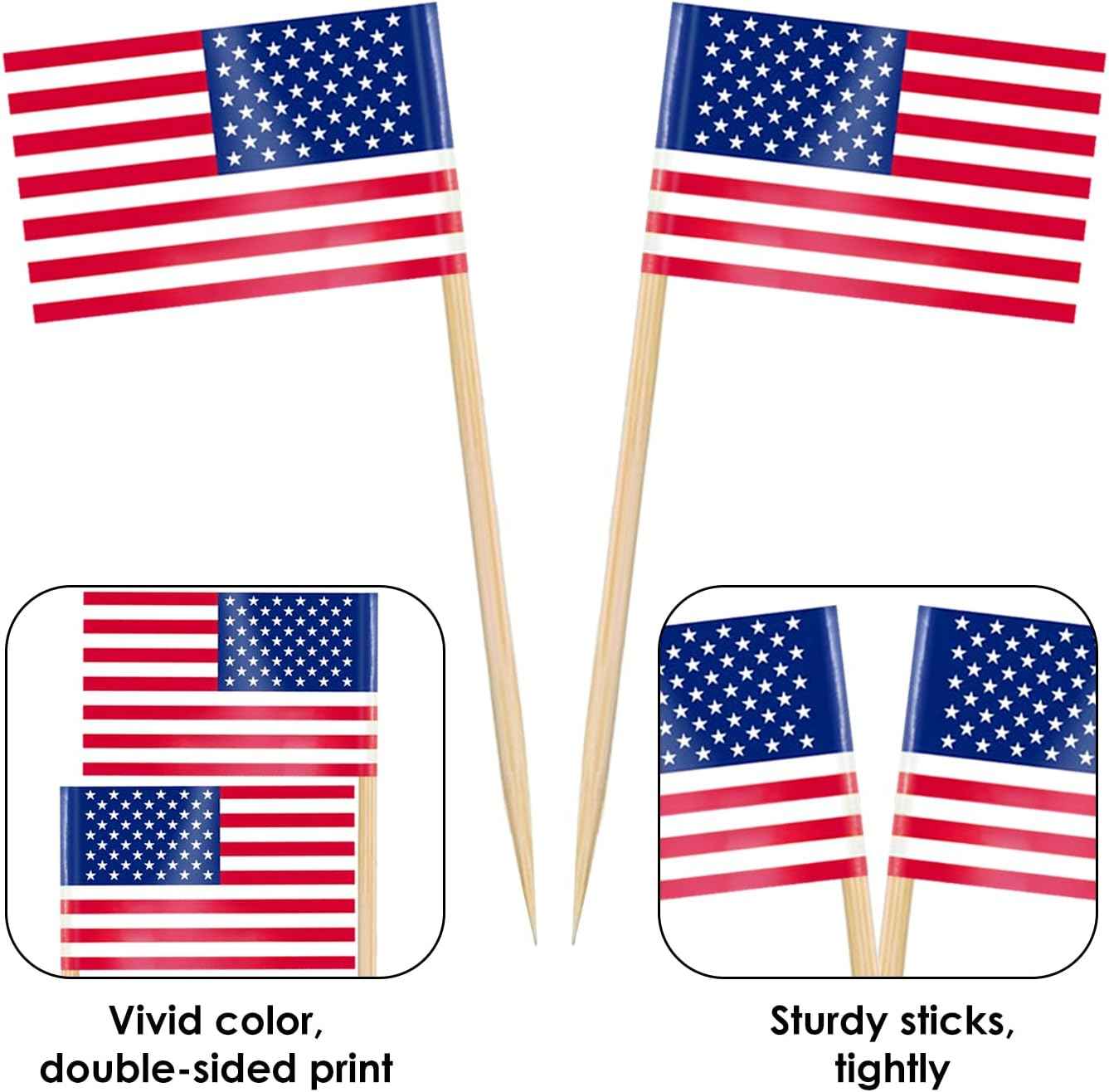 AhfuLife Different Countries Toothpick Flag, 100 Pcs Mini Flags on Sticks for World Cup, Flag Cupcake Toppers for Olympics Party Decorations, International Toothpick Flags Cocktail Picks