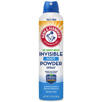 Arm & Hammer Invisible Foot Powder Spray, Clear Talc-Free Sweat Control, Odor Eliminating Foot Spray For Men & Women, 7 Oz