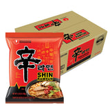 Nongshim Shin Ramyun Noodles, Spicy Korean Signature Instant Ramyun, Rich Beef Flavored Broth, Microwaveable, Korean Instant Noodles, 4.23 oz