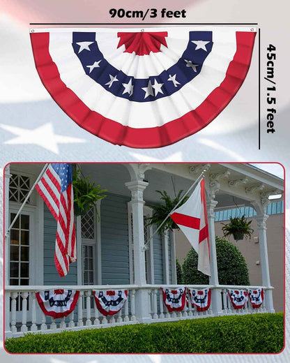 American Flags USA Buntings for Outside 250th Anniversary Celebration, Memorial Day, 4th of July Decorations Outdoor, Patriotic Decor, Presidents Day, Fourth of July Independence Day Porch Banners