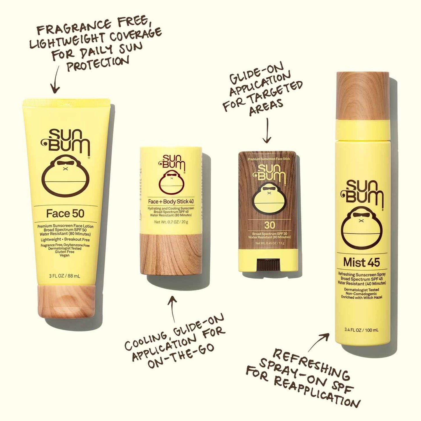 Sun Bum SPF 50 Face Cream Sunscreen with Zinc Oxide - Broad Spectrum Moisturizing Facial Sunscreen with Vitamin E - Hawaii 104 Act Compliant (Without Octinoxate & Oxybenzone) - Travel Size - 1 oz