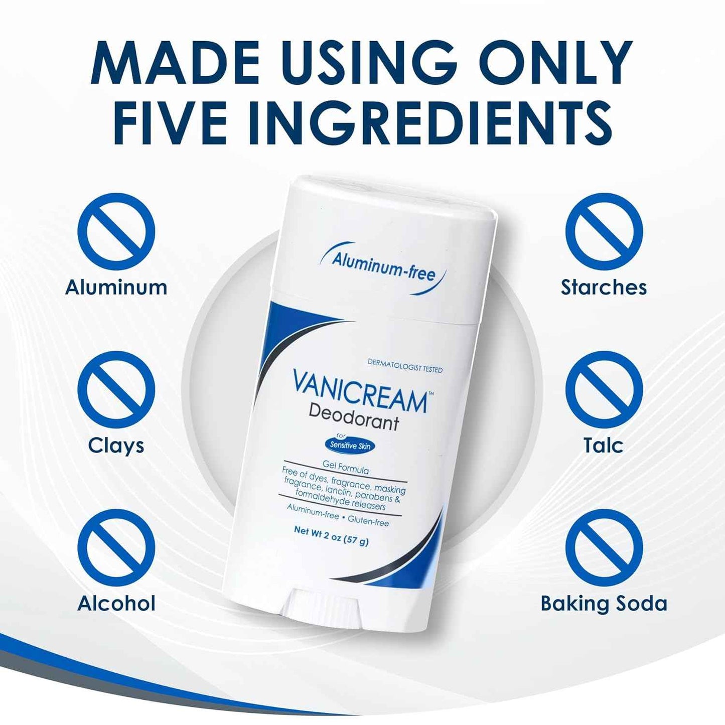 Vanicream Aluminum-Free Gel Deodorant - 2 oz - Unscented Formula for Sensitive Skin