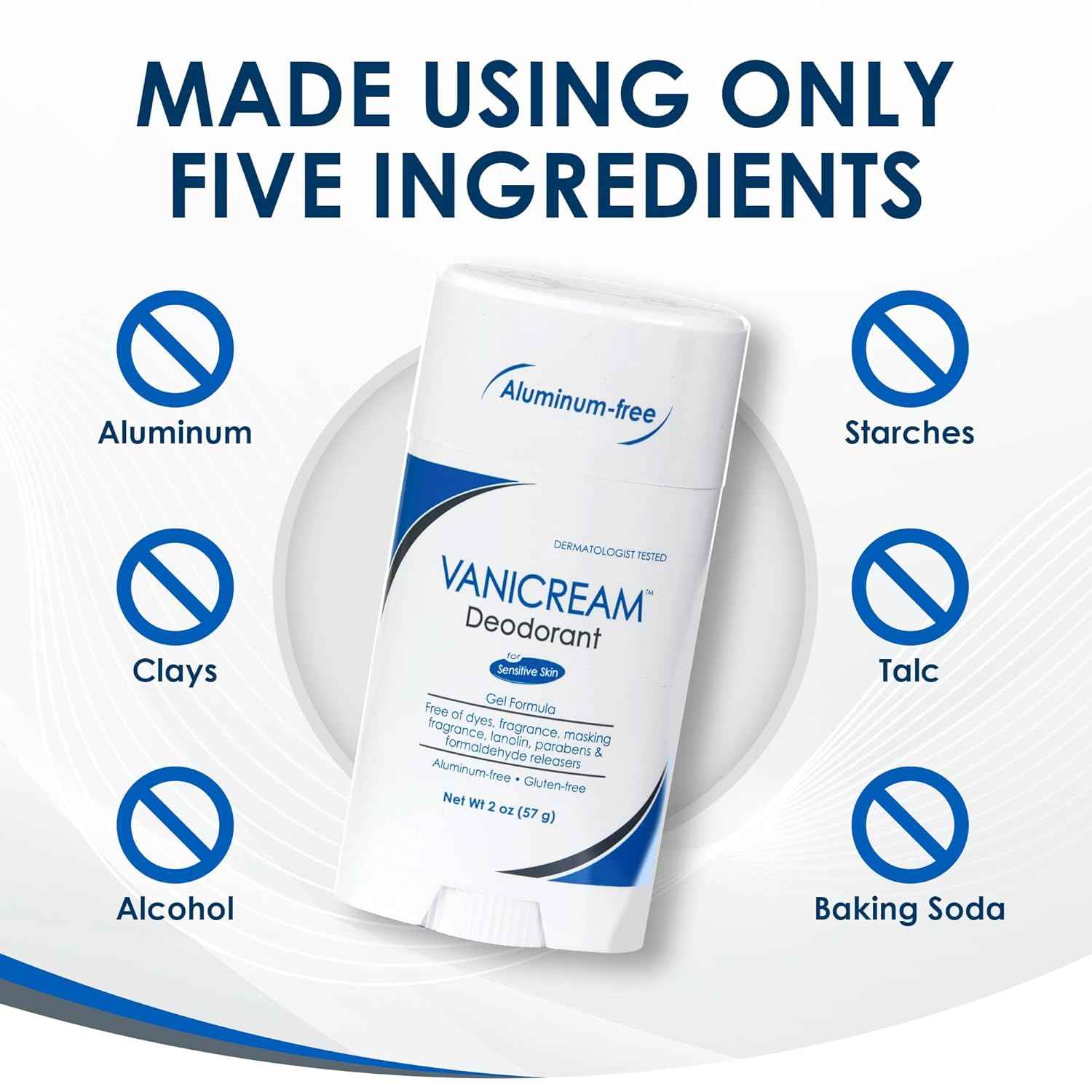 Vanicream Aluminum-Free Gel Deodorant - 2 oz - Unscented Formula for Sensitive Skin