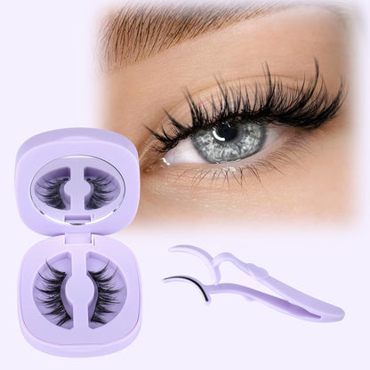 ALICE Magnetic Eyelashes Reusable Manga Magnetic Lashes Kit with Applicator No Glue Needed Natural Magnetic Eyelashes without Eyeliner 4 Magnets Easy to Wear and Remove, black
