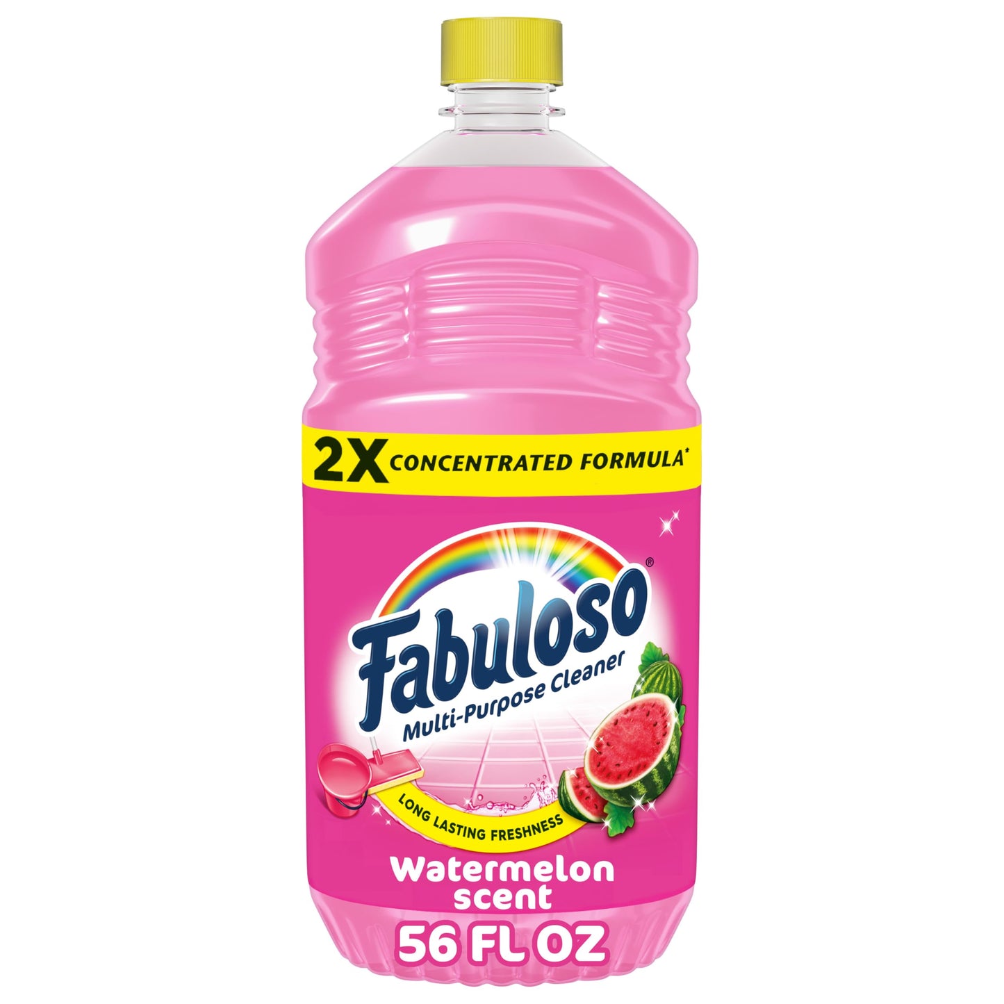 Fabuloso Multi-Purpose Cleaner and Floor Cleaner, 2X Concentrated Formula, Long-Lasting Freshness, Watermelon Scent, 56 fluid ounces