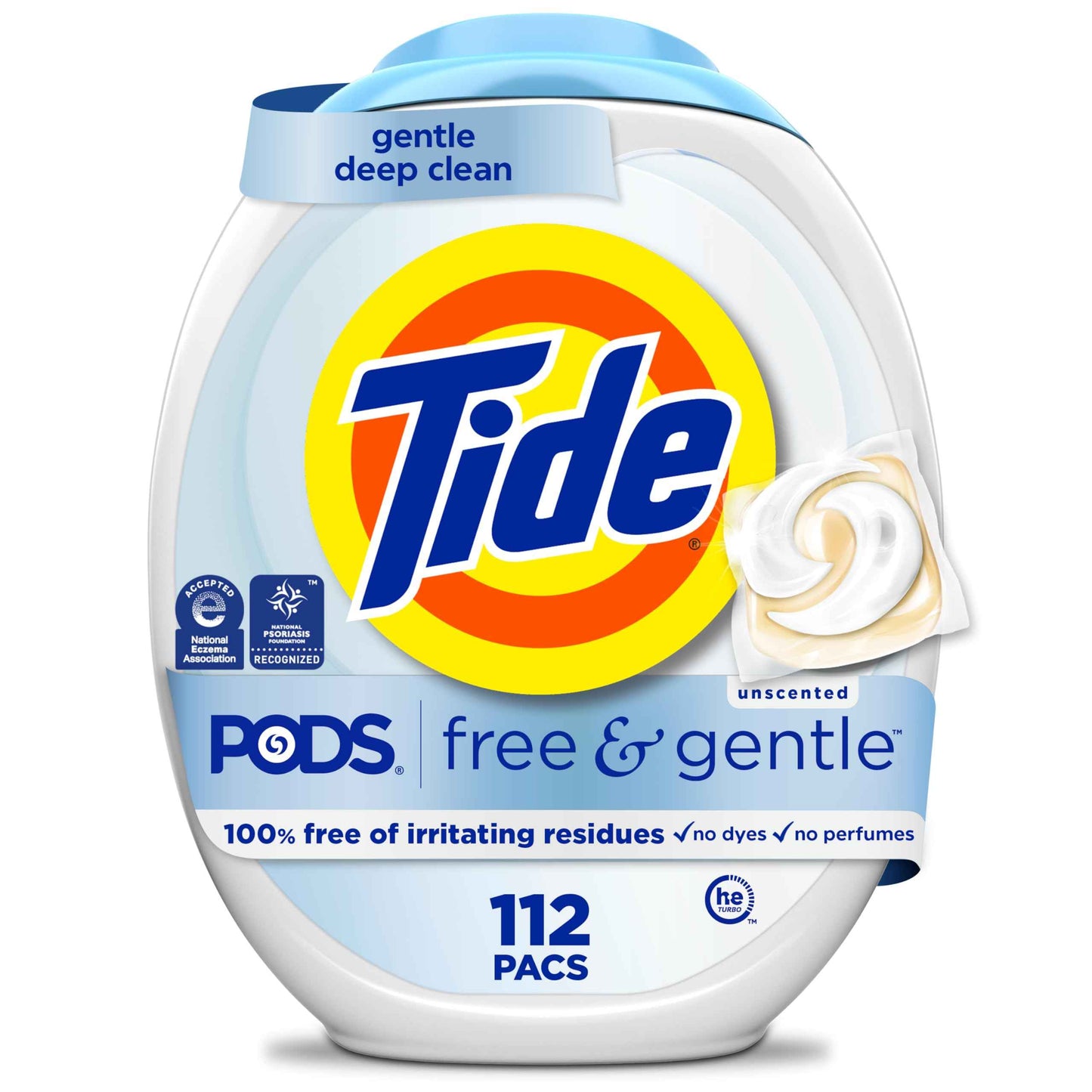 Tide Pods Free & Gentle Laundry Detergent Soap Pacs, Tide Pods Laundry Detergent (Packaging May Vary)