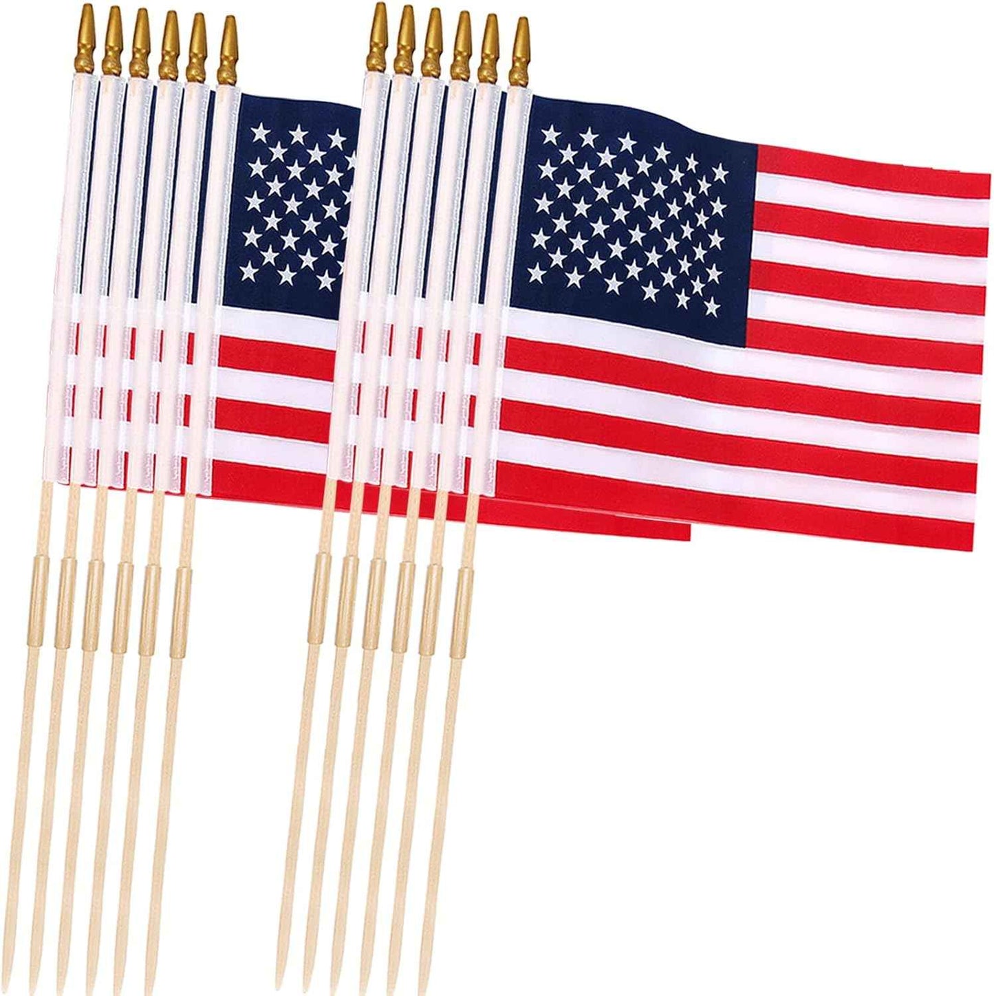 American Flags for Outside, 250th Anniversary USA Stick Flag with Handheld and Grounded Multi-Purpose Flagpole, Memorial Day, 4th of July Decorations, Patriotic Decorations