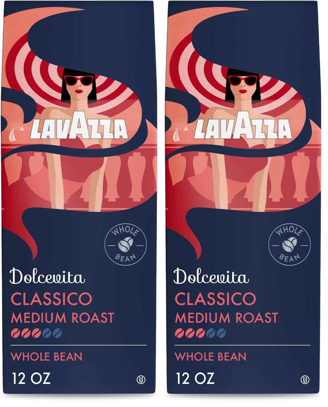 Lavazza Whole Bean Coffee Blend, Medium Espresso Roast Bag, Authentic Italian, Blended and roasted in Italy, Full bodied with smooth and balanced flavor