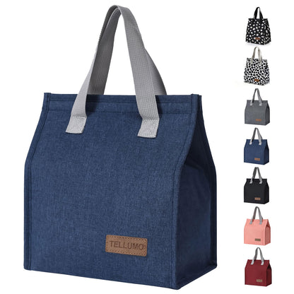 TELLUMO Lunch bag, Insulated Lunch Bag for Women Men Large Lunch Box Container Reusable Leakproof Tote for Office, Work, School, Beach or Travel (Blue)