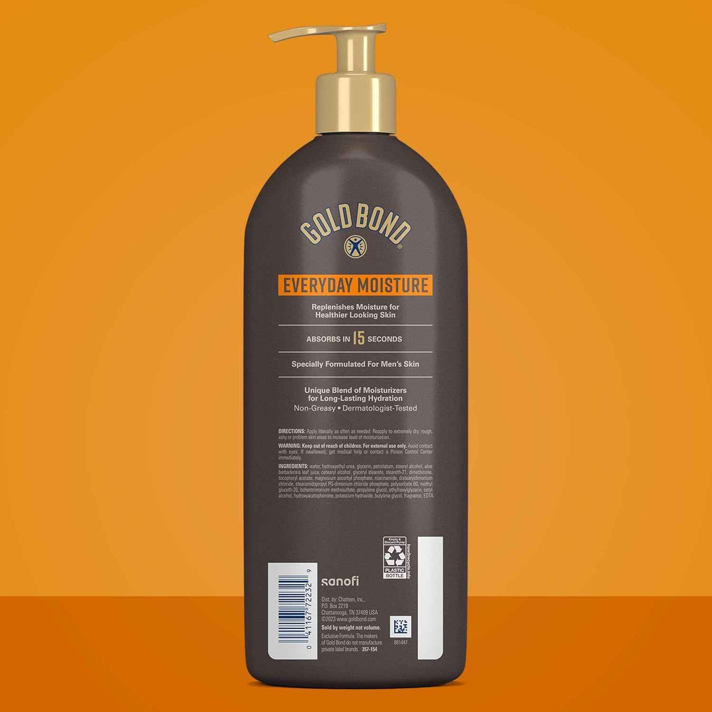 Gold Bond Men's Essentials Everyday Moisture Daily Body & Hand Lotion With Vitamin C, Hydrating Lotion Formulated for Men's Dry Skin, Value Size