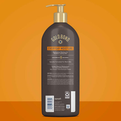 Gold Bond Men's Essentials Everyday Moisture Daily Body & Hand Lotion With Vitamin C, Hydrating Lotion Formulated for Men's Dry Skin, Value Size