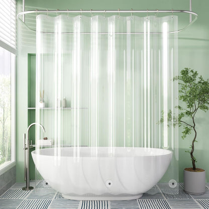 AmazerBath_Shower_Curtain_Liner,_72x72_Clear_Shower_Curtain_Liner,_Waterproof_Plastic_Shower_Liner,_Cute_Lightweight_PEVA_Shower_Curtain_for_Bathroom_with_3_Magnets_and_12_Rustproof_Metal_Grommets