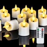 Homemory 12Pack 400+ Hour Remote Control Candles, 2/4/6/8H Timer LED Votive Candles, Battery Operated Tea Lights in Warm White for Outdoor, Table, Wedding, Christmas
