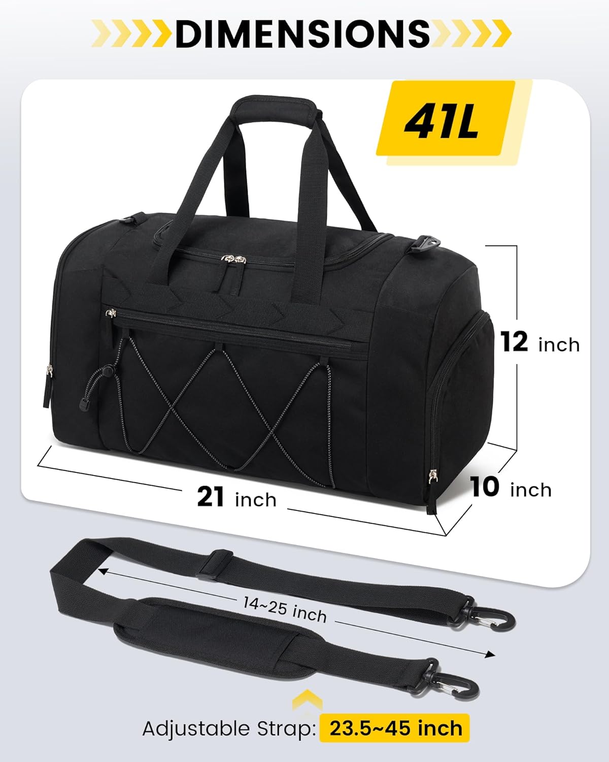 Vorspack_Gym_Bag_for_Men_-_21_Inches_Duffle_Bag_for_Travel_Water-resistant_Travel_Bag_with_Shoe_Compartment_Wet_Pocket_Duffel_Bag_for_Gym_Sports_Travel_Weekender_Overnight_-_Black
