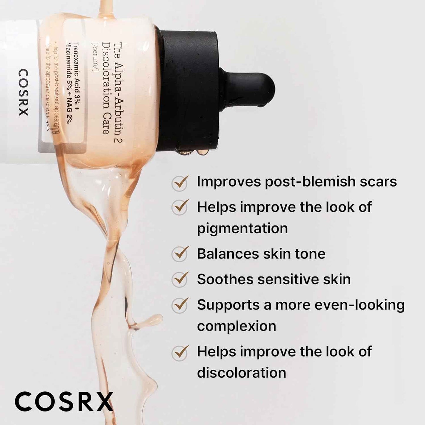 COSRX 2% Alpha Arbutin Discoloration Care Face Serum with Niacinamide, Glutathione & Tranexamic Acid, Dark Spot, Uneven Tone Care, Daily Korean Skin Care, Mothers Day Gifts for Woman, 1.7 fl oz