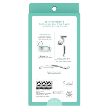 Gillette_Venus_Extra_Smooth_Sensitive_Razor_for_Women,_Includes_1_Reusable_Razor_Handle_+_2_Refills,_for_Sensitive_Skin_with_Metal_Handle_and_Shower_Holder