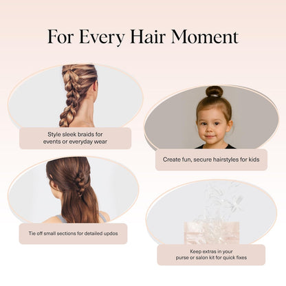 Kitsch_Hair_Ties_No_Damage_for_Kids,_Teens_and_Women_-_Rubber_Bands_for_Hair_Styling_|_No_Snag_Hair_Elastics_|_Daily_Hair_Accessories_|_Ideal_Gifts_for_Women_-_500pcs_(Clear)