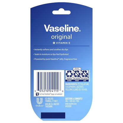 Vaseline_Lip_Therapy_Original_+_Vitamin_E,_Mini_2-Packs_(6_Jars)_–_Fragrance-Free_Lip_Balm,_Moisturizer_for_Soft,_Smooth_&_Glossy_Lips,_0.25_Oz_Ea