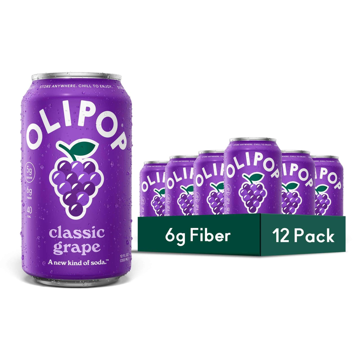 OLIPOP Prebiotic Soda Pop, Pantry Pack Packed with Prebiotics, Fiber, and Botanicals, Gluten Free, GMO Free, 12oz