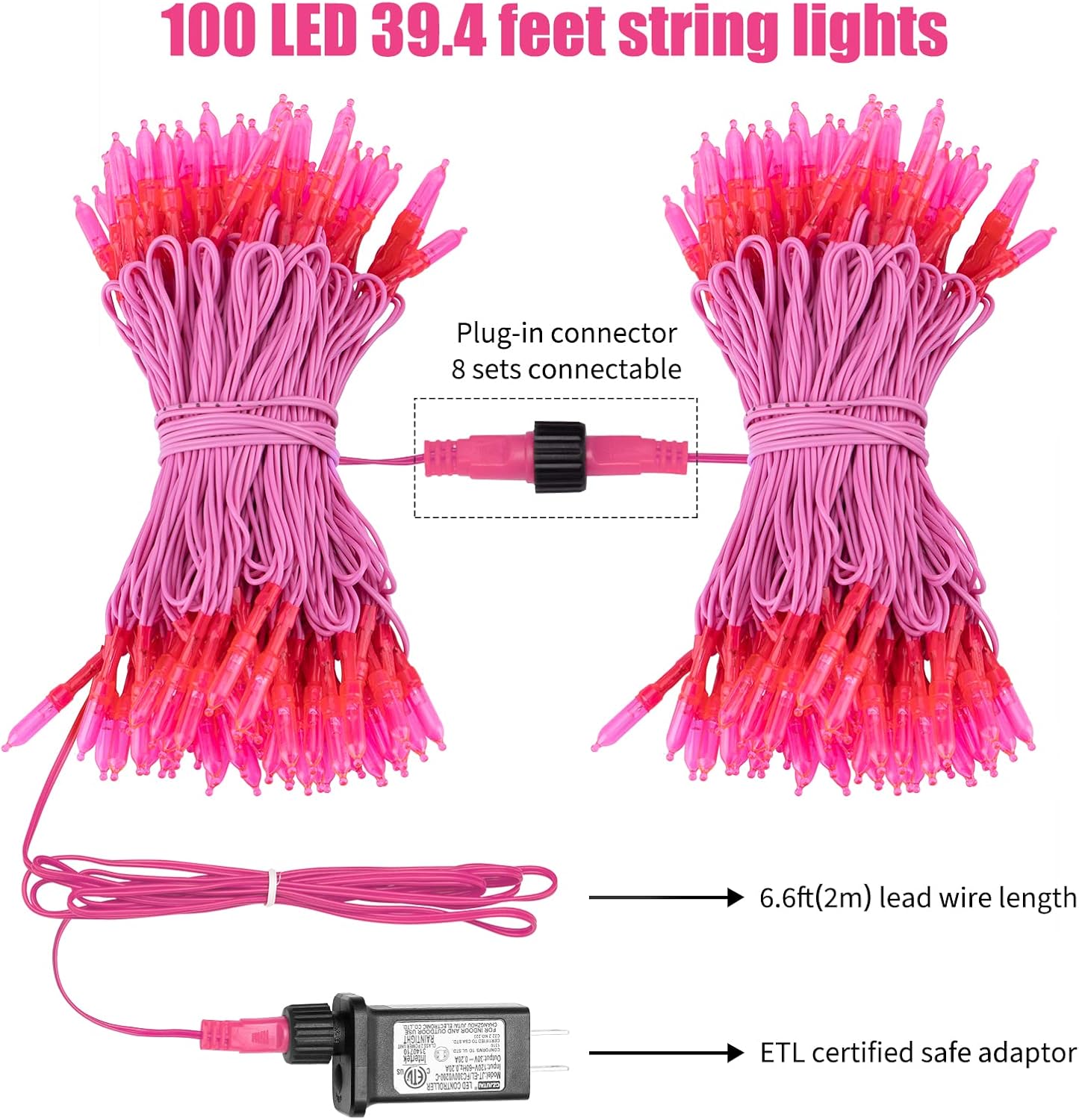 Minetom_Pink_Mini_Christmas_Lights_-_39_Feet_100_LED_Fairy_String_Lights_with_8_Lighting_Modes_Waterproof_Connectable_for_Indoor_Outdoor_Xmas_Tree_Garland_Wreath_Holiday_Valentine's_Day_Decoration