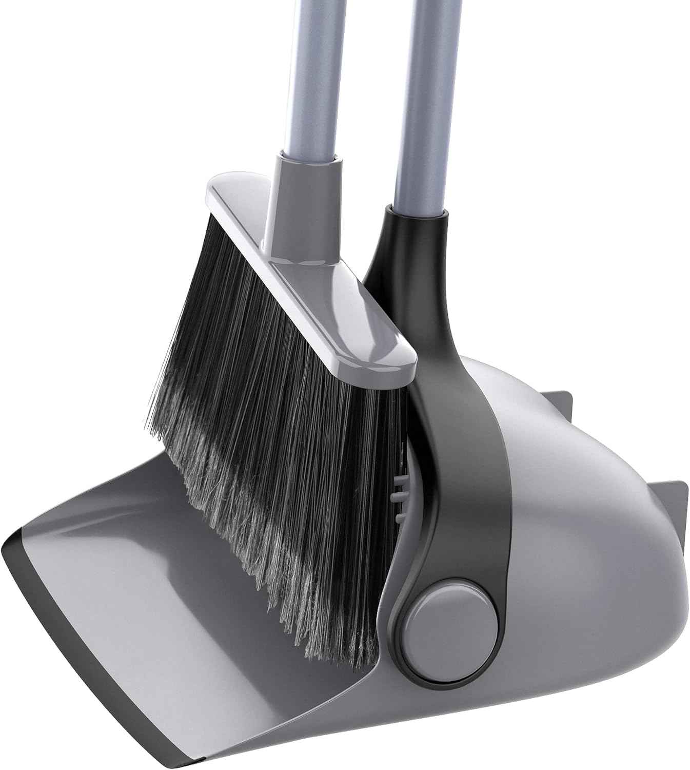 MR.SIGA Broom and Dustpan Set with Adjustable Long Handle, Upright Combo for Floor, Cleaning Lobby