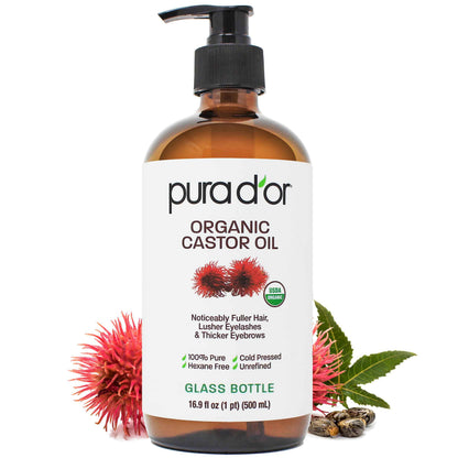 PURA D'OR ORGANIC Fractionated Oil – USDA Certified – MCT Oil – Therapeutic, Hydrating, Lightweight Moisturizer – Hexane Free Carrier Oil For Essential Oils & Massage – Face, Hair & Body