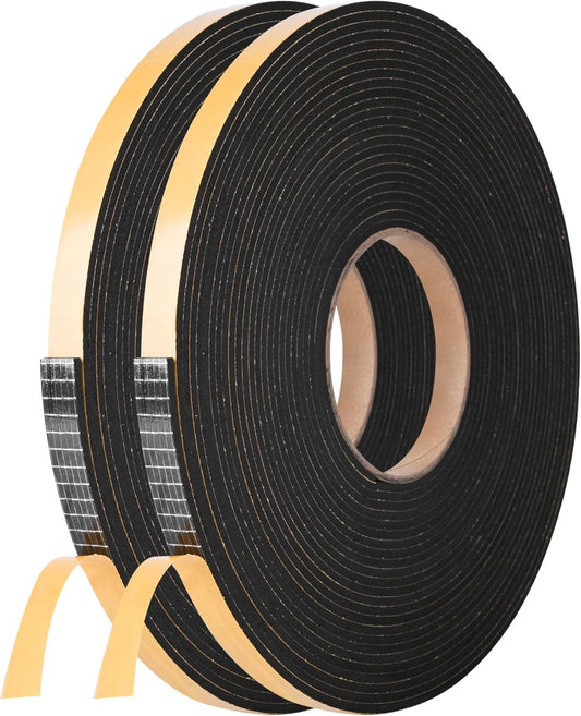 Kikerike_Self_Adhesive_Foam_Tape_Weatherstrip_1/2In_x_1/4In_x_42Ft_High_Density_Foam_Insulation_Strips_Seal_Weather_Stripping_with_Strong_Adhesive_for_Door_and_Window_Sound_Isolation_Soundproofing