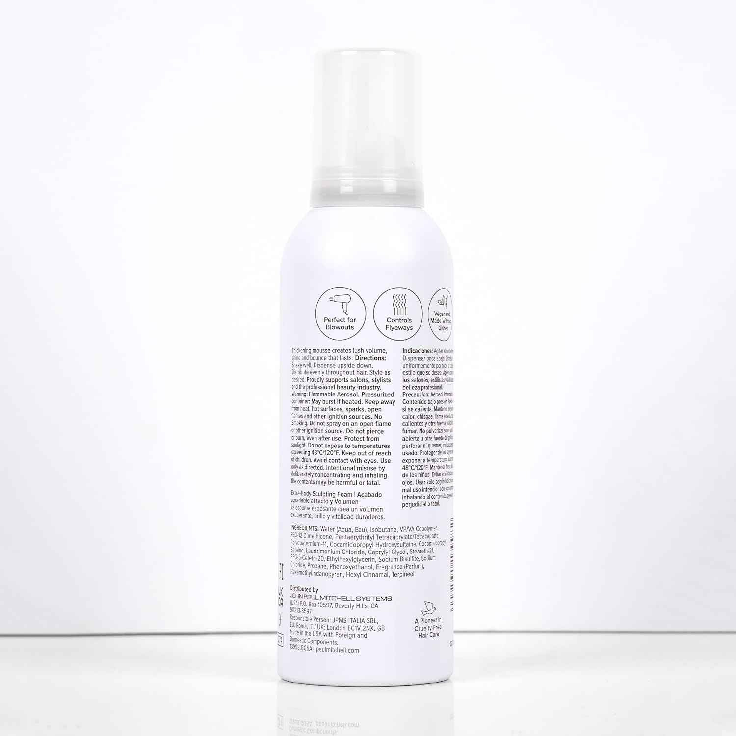 Paul Mitchell Extra-Body Sculpting Foam, Adds Fullness, Touchable Finish, For Fine Hair