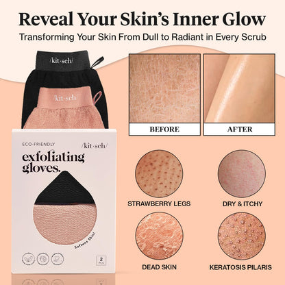 Kitsch_Exfoliating_Gloves_2pc_–_Korean_Exfoliating_Mitt_&_Deep_Exfoliating_Body_Scrubber_for_Shower,_Bath_|_Body_Exfoliator,_Dead_Skin_Remover_|_Skin_Care_for_Smooth,_Renewed_Skin_-_Black_&_Terracotta