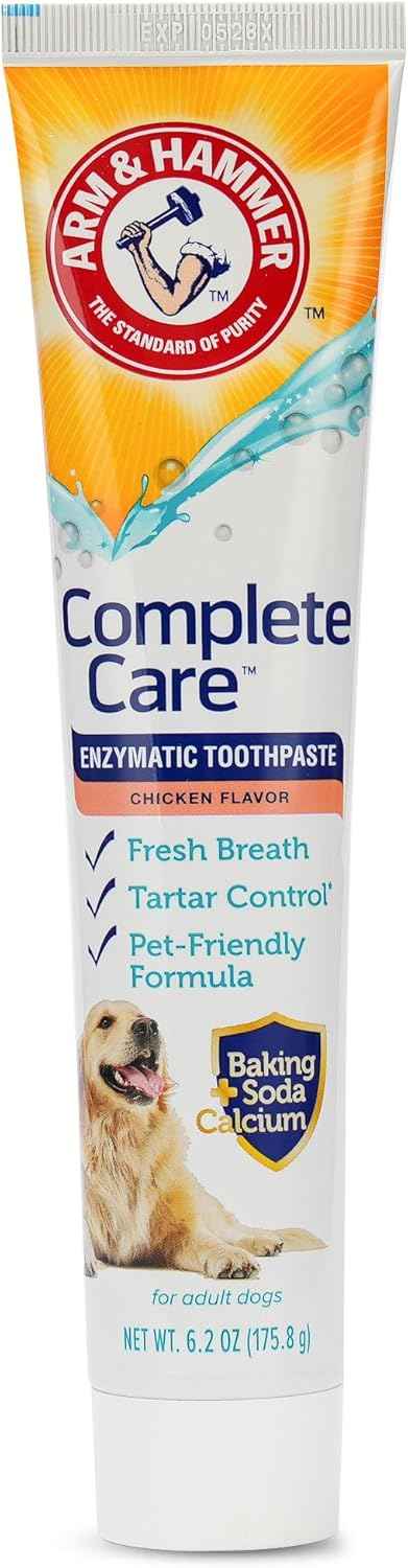 Arm & Hammer Complete Care Enzymatic Dog Toothpaste with Baking Soda and Calcium, Fluoride-Free Chicken Flavor for Plaque, Tartar, and Fresh Breath,