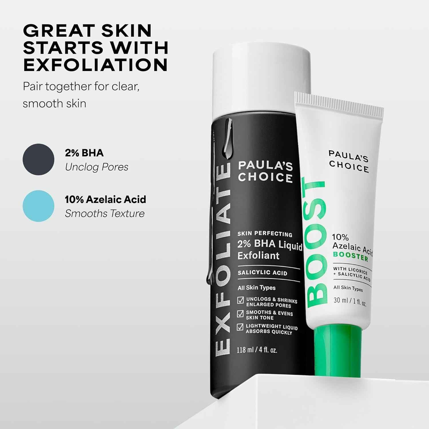 Paula's Choice BOOST 10% Azelaic Acid Booster Cream Gel Face Serum with Salicylic Acid, Oil-Free Skin Brightening Serum for Face, Fragrance-Free