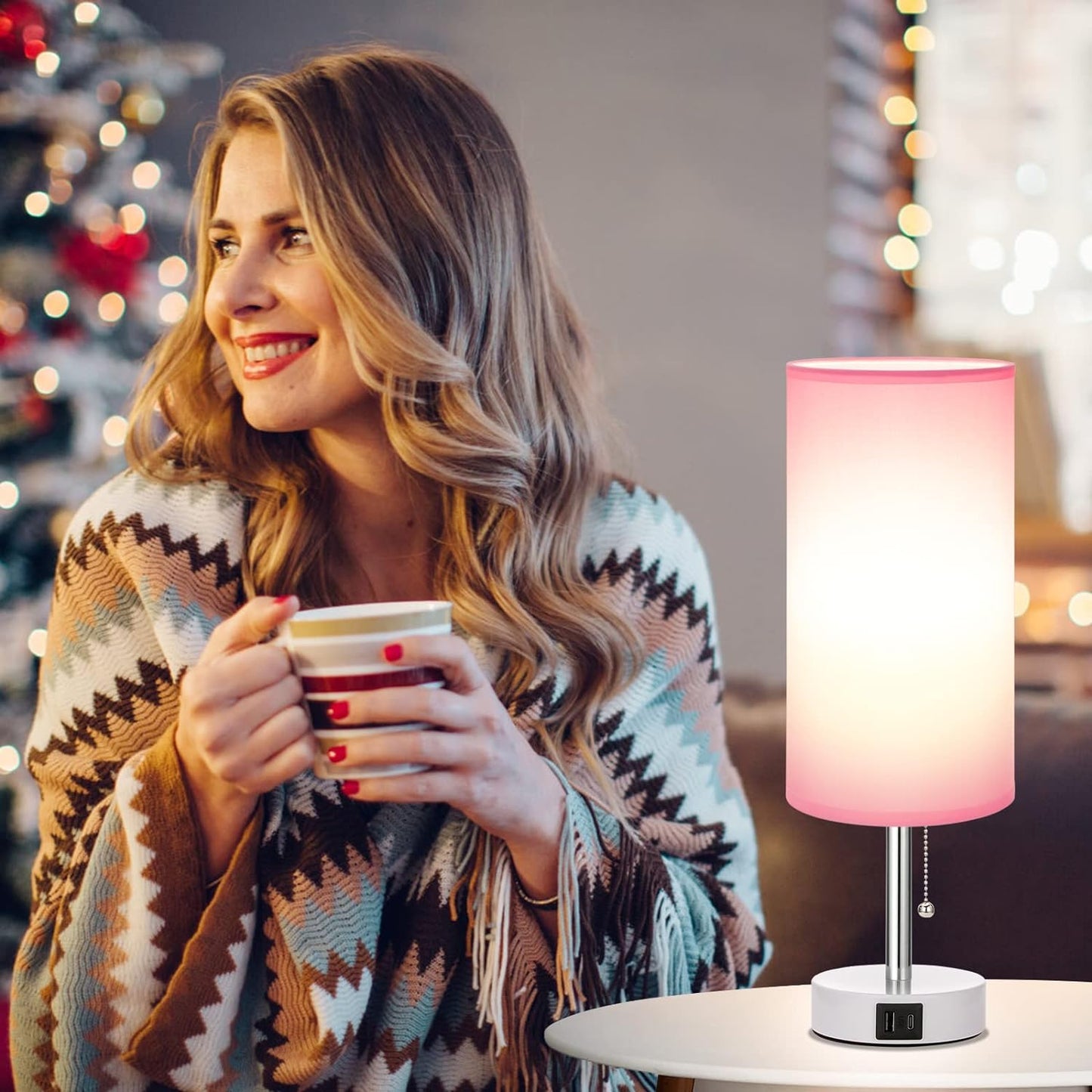 Hong-in_Pink_Bedside_Lamp_-_3_Color_Modes,_Small_Lamp_with_USB-C_and_USB-A_Charging_Ports,_Pull_Chain,_Nightstand_Light_for_Bedroom,_Office,_Kids_Room_(Bulb_Included)