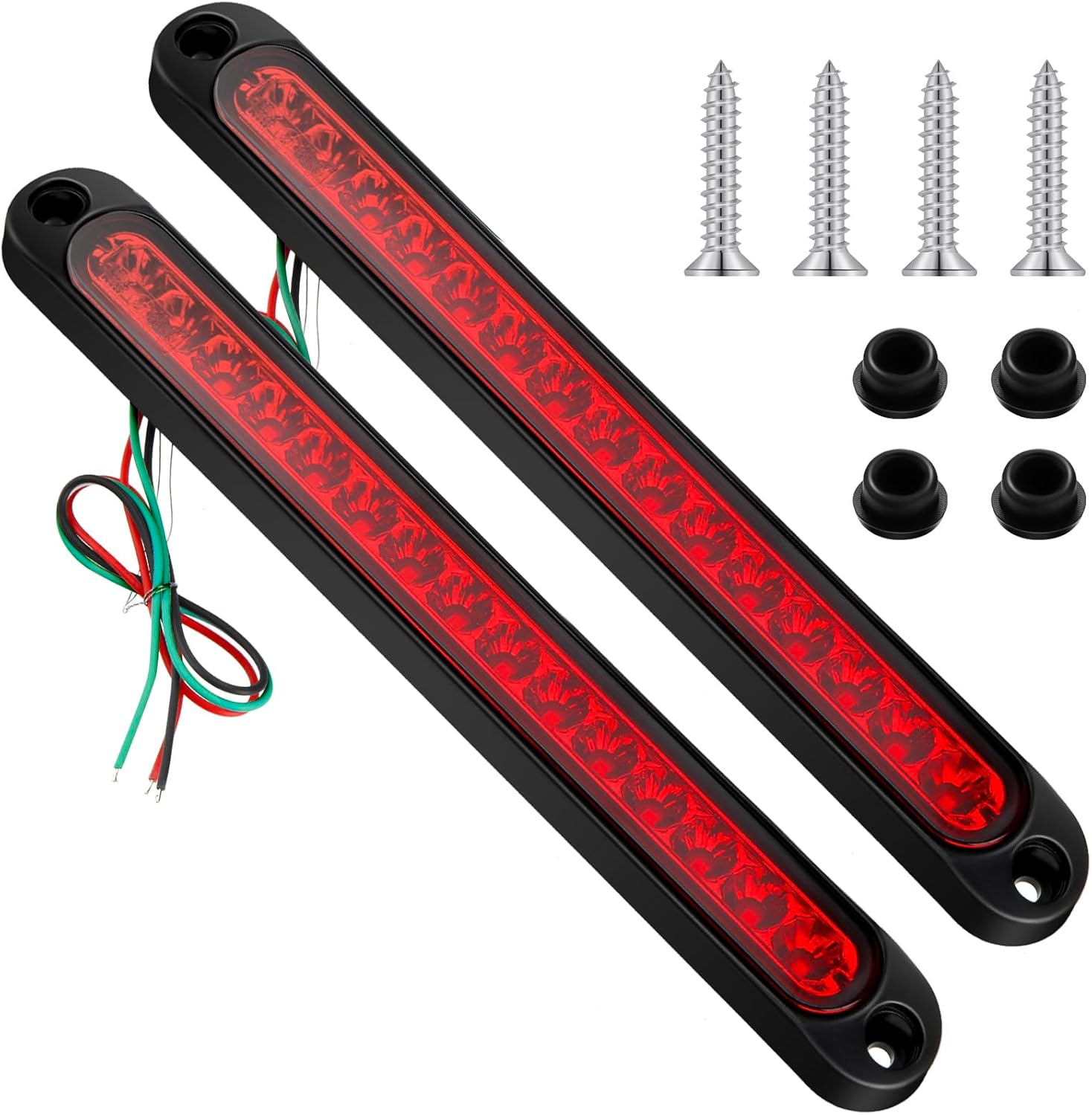 Frienda_2_Pieces_10_Inch_15_LED_Trailer_Tail_Light_Bar_Stop_Turn_Tail_Lights_Assembly_Third_Brake_Strip_9_to_30-volt_Trailer_Identification_for_Marine_Boats_Trucks_Pickups(Red/Clear/Amber_Cover)