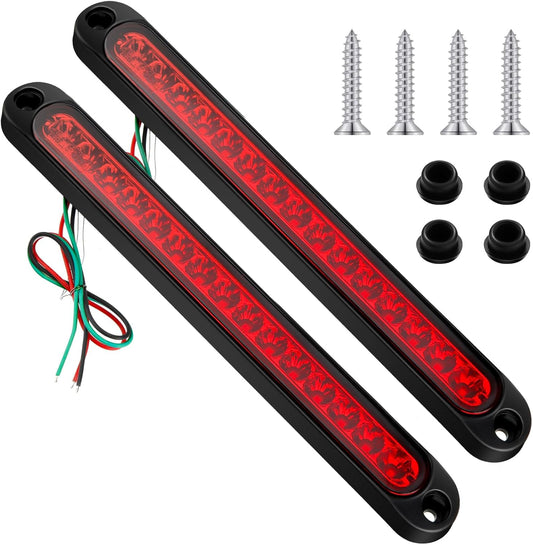 Frienda_2_Pieces_10_Inch_15_LED_Trailer_Tail_Light_Bar_Stop_Turn_Tail_Lights_Assembly_Third_Brake_Strip_9_to_30-volt_Trailer_Identification_for_Marine_Boats_Trucks_Pickups(Red/Clear/Amber_Cover)