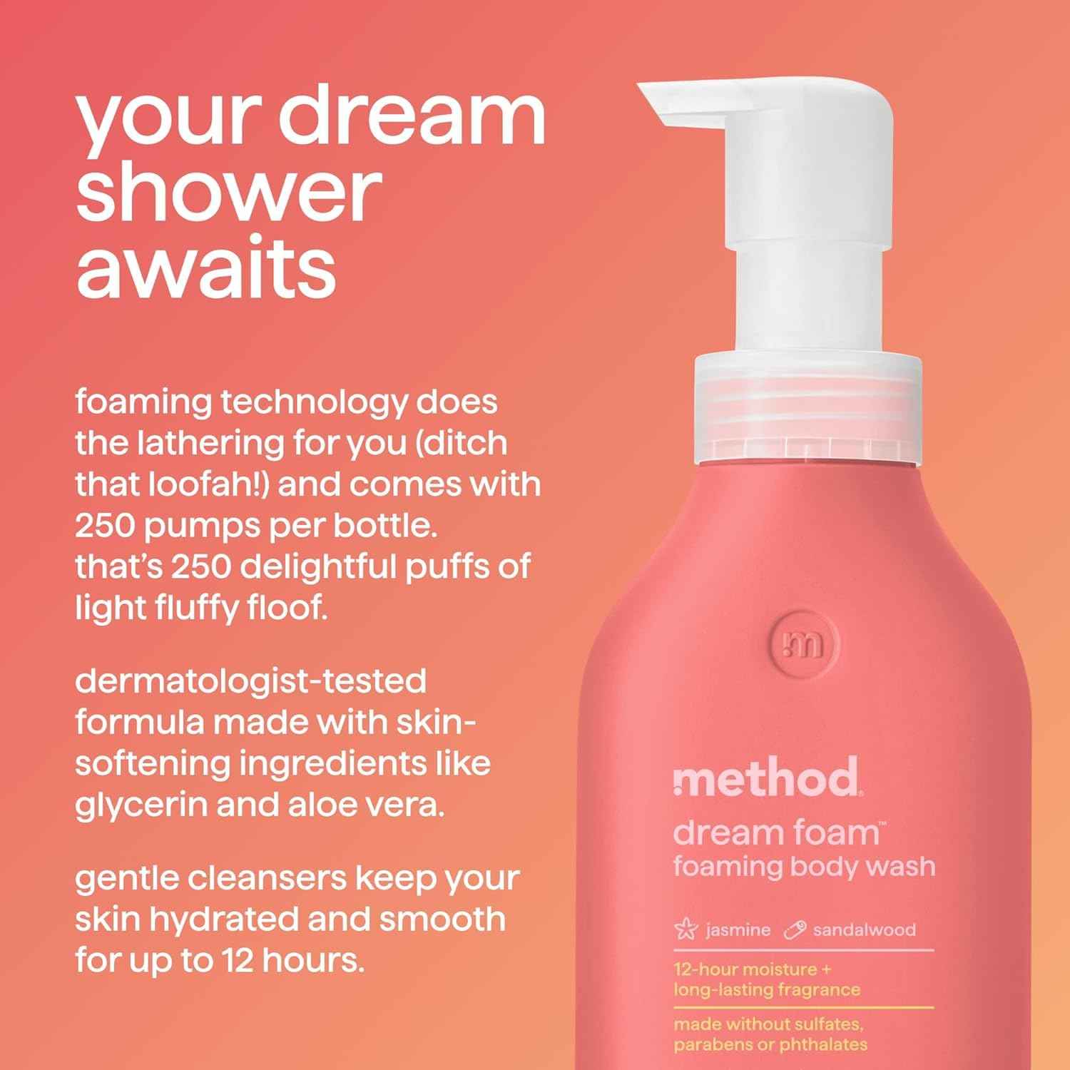 Method Dream Foam, Foaming Body Wash, 13.5 oz