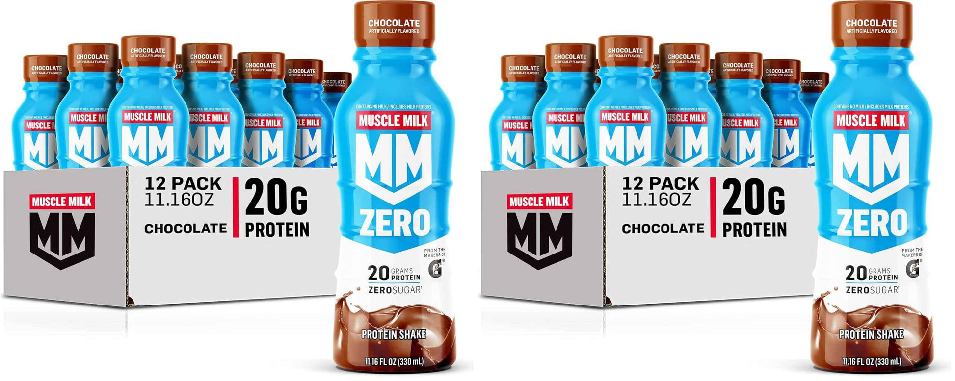 Muscle Milk Zero Protein Shake, 20g Protein, Zero Sugar, 100 Calories, Calcium, Vitamins A, C & D, 4g Fiber, Energizing Snack, Workout Recovery, Packaging May Vary,11.16 Fl Oz